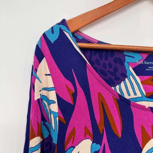 SOFT SURROUNDINGS Serena Jersey Maxi Long Sleeve Resort Dress // M - Picture 4 of 10